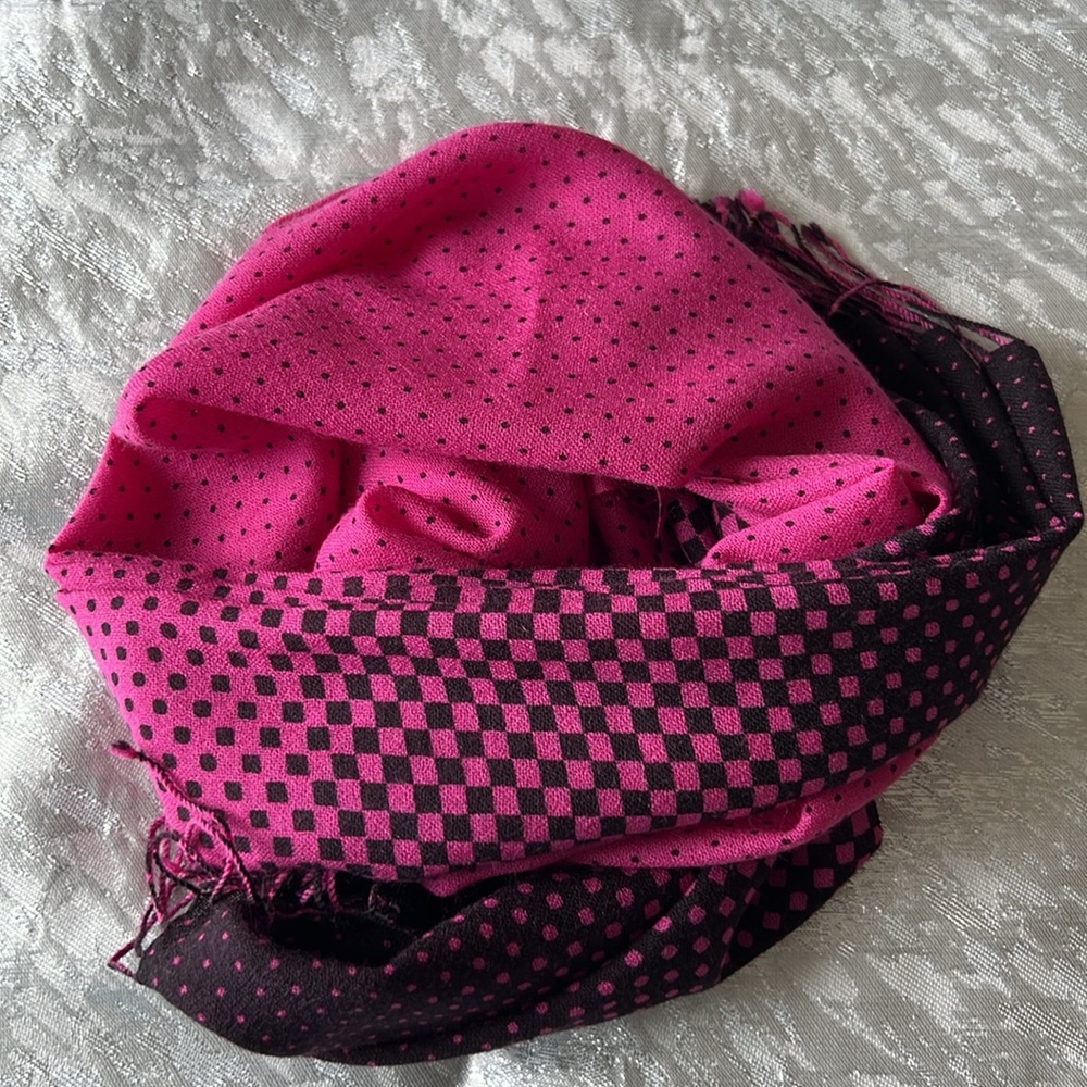 Pink and Black Scarf